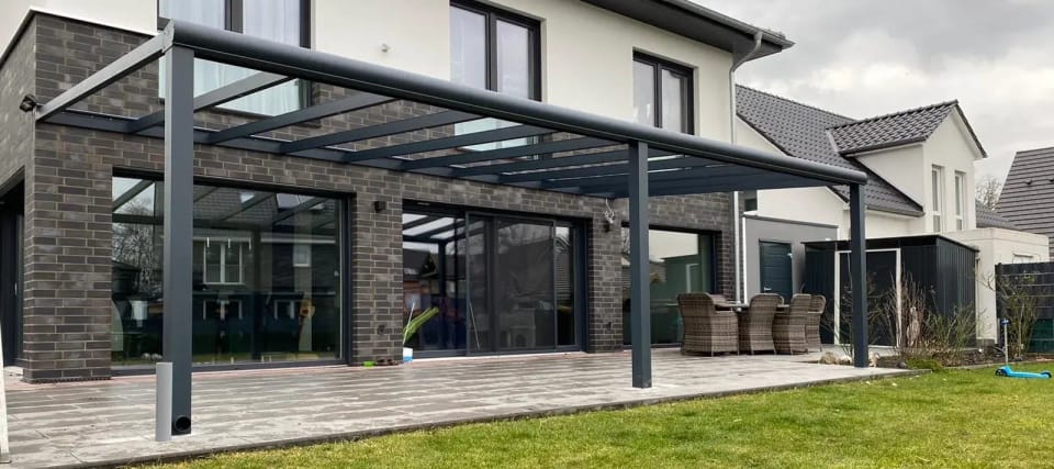 Terrassendach Green-500 mit VSG-Klarglas