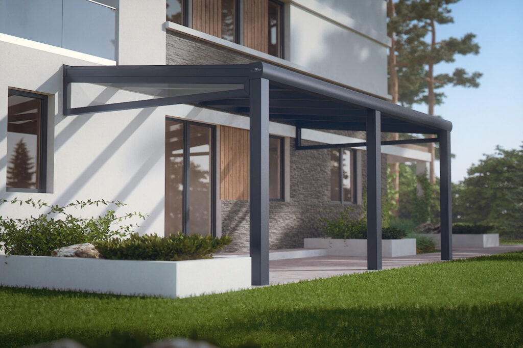 Terrassendach mit Klarglas